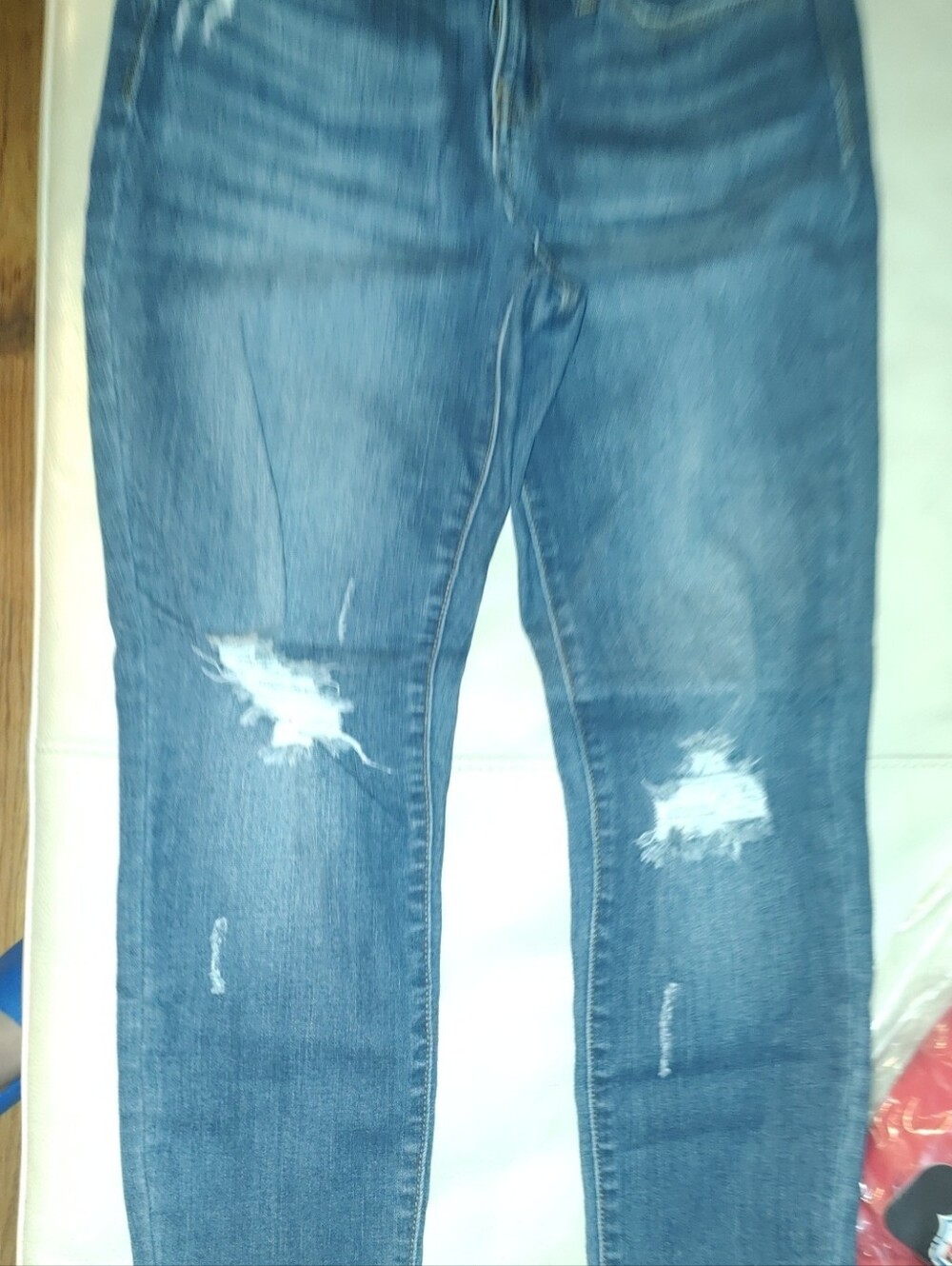 Judy Blue Skinny Distressed Mid Blue Jeans